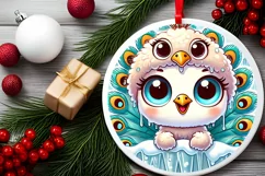 Round Christmas Ornament Sublimation|Clipart Product Image 1