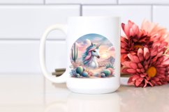 Colorful Baby Unicorn in Desert Scene, PNG Product Image 2