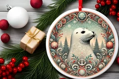 Round Christmas Ornament Sublimation|Clipart Product Image 1