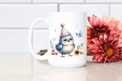 Cute Baby Bird with Party Hat PNG Product Image 2