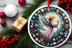 Round Christmas Ornament Sublimation|Clipart Product Image 2