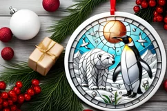 Round Christmas Ornament Sublimation|Clipart Product Image 1