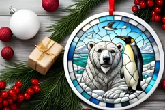 Round Christmas Ornament Sublimation|Clipart Product Image 1