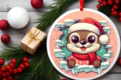 Round Christmas Ornament Sublimation|Clipart Product Image 2