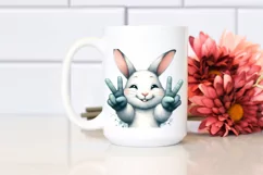 Funny Bunny Victory Sign Clipart Product Image 2