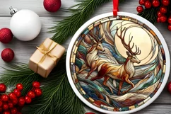Round Christmas Ornament Sublimation|Clipart Product Image 1