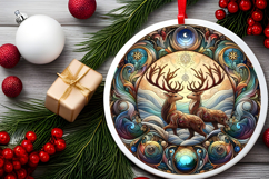 Round Christmass Ornament PNG Product Image 2