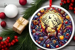 Round Christmas Ornament Sublimation|Clipart Product Image 2