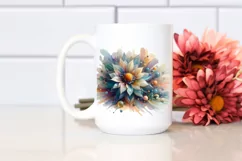 Abstract Sunflower Watercolor Splash PNG Product Image 2