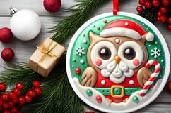 Round Christmas Ornament Sublimation|Clipart Product Image 1