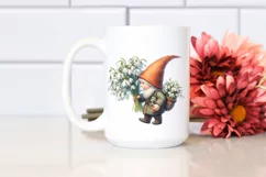 detailed Gnome with Snowdrop Bouquet | Clipart Product Image 2