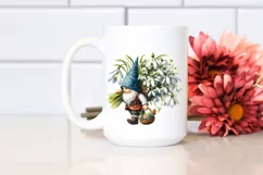 detailed Gnome with Snowdrop Bouquet | Clipart Product Image 2