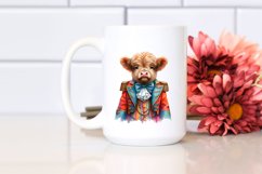 Colorful Highland Cow in Ringmaster's Coat PNG Product Image 2