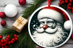 Round Christmas Ornament Sublimation|Clipart Product Image 2