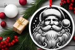 Round Christmas Ornament Sublimation|Clipart Product Image 1