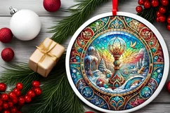 Round Christmas Ornament Sublimation|Clipart Product Image 1