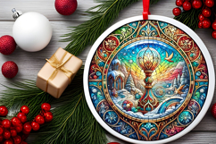 Round Christmass Ornament PNG Product Image 2