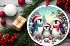 Round Christmas Ornament Sublimation|Clipart Product Image 2