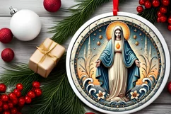 Round Christmas Ornament Sublimation|Clipart Product Image 1