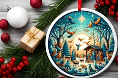 Round Christmas Ornament Sublimation|Clipart Product Image 2