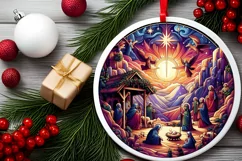 Round Christmas Ornament Sublimation|Clipart Product Image 2