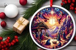 Round Christmass Ornament PNG Product Image 2