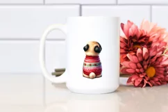 Cute Watercolor Pug with Christmas Decorations Product Image 2