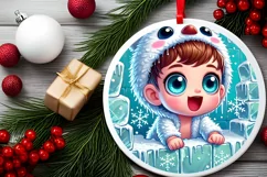 Round Christmas Ornament Sublimation|Clipart Product Image 1