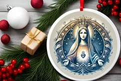 Round Christmas Ornament Sublimation|Clipart Product Image 1