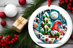Round Christmas Ornament Sublimation|Clipart Product Image 1