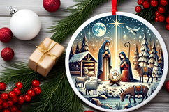 Round Christmass Ornament PNG Product Image 2