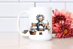 Old Lady Watercolor Bench Hair Curlers | Sublimation | Product Image 2