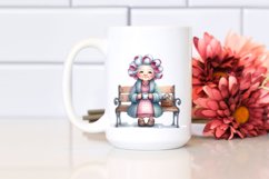 Old Lady Watercolor Bench Hair Curlers | Sublimation | Product Image 2