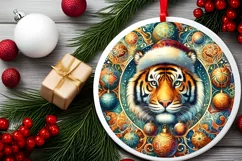 Round Christmas Ornament Sublimation|Clipart Product Image 2