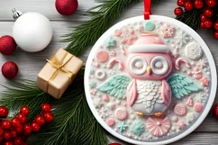 Round Christmas Ornament Sublimation|Clipart Product Image 2
