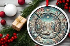 Round Christmas Ornament Sublimation|Clipart Product Image 1