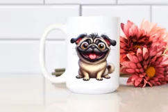 Funny Crazy Pug with Popping Eyes | Sublimation | Clipart Product Image 2