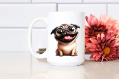 Funny Crazy Pug with Popping Eyes | Sublimation | Clipart Product Image 2