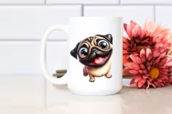 Funny Crazy Pug with Popping Eyes | Sublimation | Clipart Product Image 2