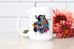 Quirky Colorful Zebra Art Sunglasses Clipart Product Image 2