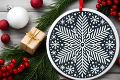 Round Christmas Ornament Sublimation|Clipart Product Image 1