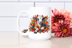 Colorful Cow with Autumn Leaves PNG Product Image 2