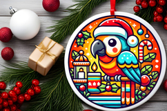 Round Christmass Ornament PNG Product Image 2