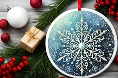 Round Christmas Ornament Sublimation|Clipart Product Image 2