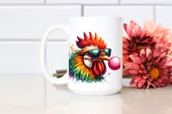 Quirky Colorful Chicken High Detail Watercolor Clipart Product Image 2