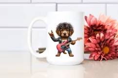 Watercolor Baby Chesapeake Bay Retriever Rock Star | Clipart Product Image 2