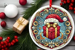Round Christmas Ornament Sublimation|Clipart Product Image 2