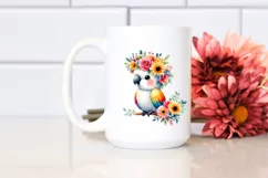 Adorned Parrot with Flower Crown, Transparent PNG Product Image 2