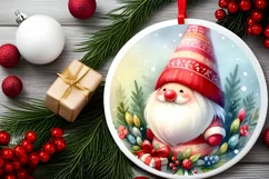 Christmas Gnome Winter Round Sublimation PNG Product Image 2