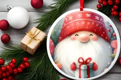 Christmas Gnome Winter Round Sublimation PNG Product Image 2